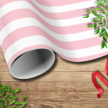 Papel De Presente Branco Cor-de-rosa Simples Horizontal<br><div class="desc">Papel de enrolamento horizontal simples,  rosa e branco</div>
