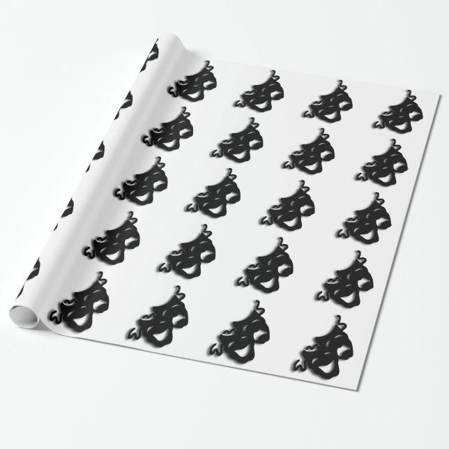 Papel De Presente Branco do teatro da comédia e da tragédia (Desenrolado)