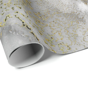 Papel De Presente Branco preto cinzento da pintura líquida Dourado