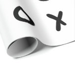 Papel De Presente Branco & Preto X O XO X&O's Modinha Fofo<br><div class="desc">papel de embrulho personalizado</div>