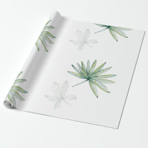Papel De Presente Branco tropical