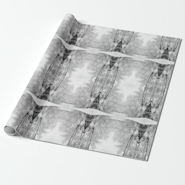 Papel De Presente Brancos de inverno (Desenrolado)