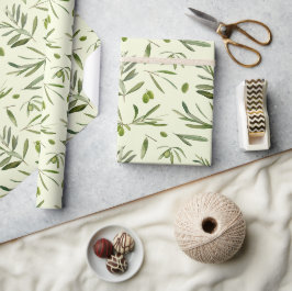 Papel De Presente Branqueamentos de Oliveiras Verde de Cores Aquátic
