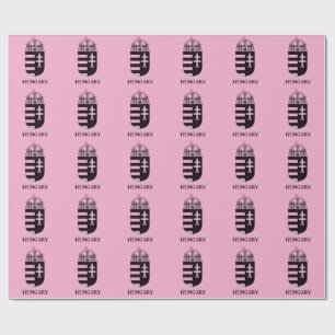Papel De Presente Brasão de Armas Húngaro Arte Monocromática Contemp