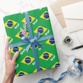 Papel De Presente Brasil: Livro Verde, Bandeira Brasileira