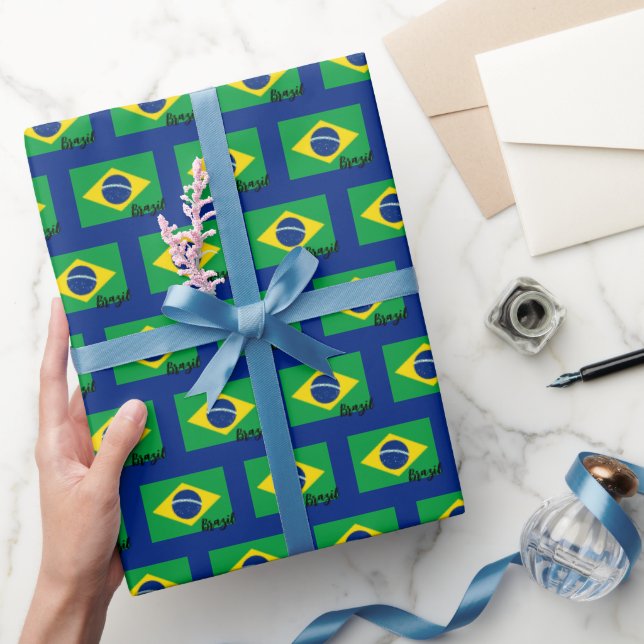 Papel De Presente Brasil: Papel de Embalagem, Patriota Brasileiro Az (Presentear)