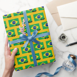 Papel De Presente Brasil: Papel de Embalagem, Patriótico de Bandeira