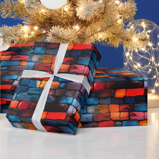 Papel De Presente Brick Wall Art (Feriados)