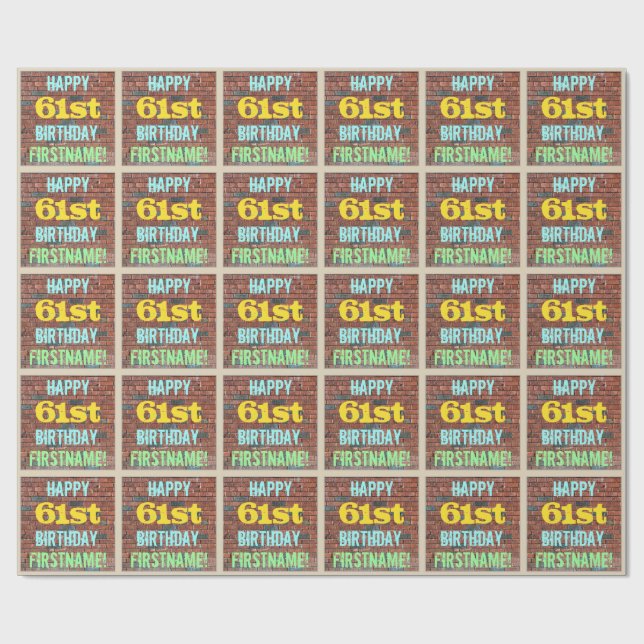 Papel De Presente Brick Wall Grafite Inspirado 61 ruas Aniversário + (Aberto)