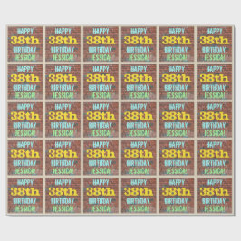 Papel De Presente Brick Wall Grafite inspirado no 38º aniversário + 