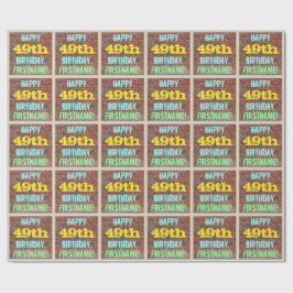 Papel De Presente Brick Wall Grafite inspirado no 49º aniversário + 