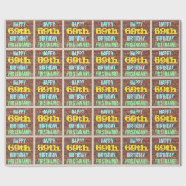 Papel De Presente Brick Wall Grafite inspirado no 69º aniversário + 