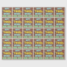 Papel De Presente Brick Wall Grafite inspirado no 74º aniversário + 