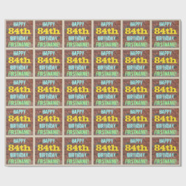 Papel De Presente Brick Wall Grafite inspirado no 84º aniversário + 