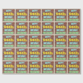 Papel De Presente Brick Wall Grafite inspirado no 94º aniversário + 