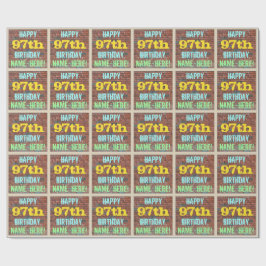 Papel De Presente Brick Wall Grafite inspirado no 97º aniversário + 