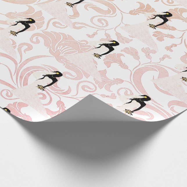 Papel De Presente Brida Botânica Rosa Maciça e Pêssego (Ponta)