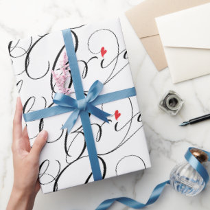 Papel De Presente Bride Calliografia - Rico de Letra Coração