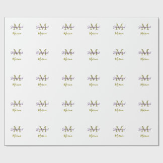Papel De Presente Bride tribe monogram bridal shower simple golden p