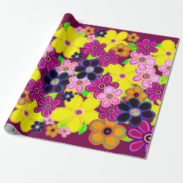 Papel De Presente Bright Abstrato Flower Art