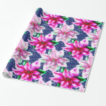 Papel De Presente Bright Christmas Poinsettia<br><div class="desc">Bright Christmas Poinsettia está brilhando e vívido se destaca e feliz!</div>