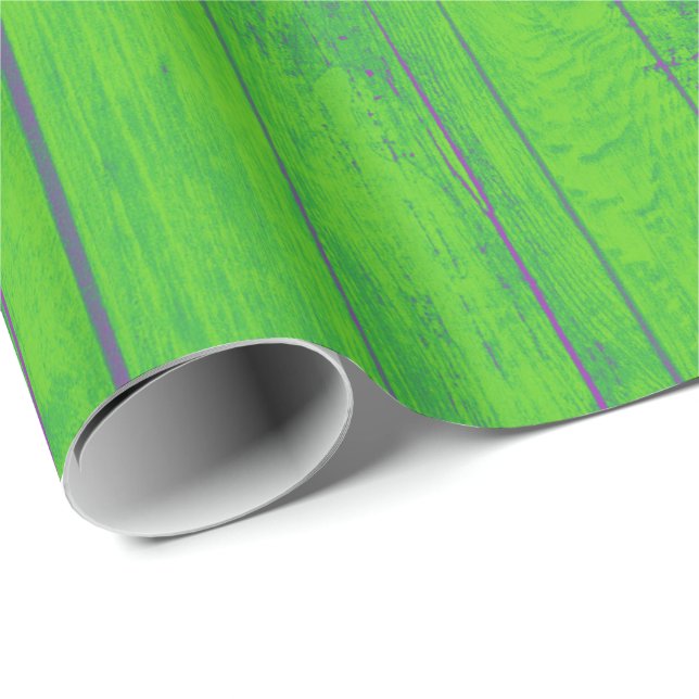 Papel De Presente Bright Mint Green Bamboo Wood Emerald Meadow (Ponta do rolo)