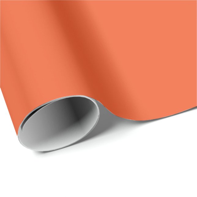 Papel De Presente Bright Orange Minimalist Solid Background (Ponta do rolo)