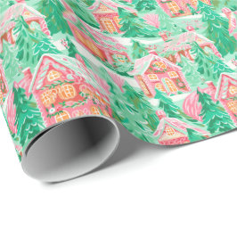 Papel De Presente Bright Palm Beach Casas de Pão de Natal