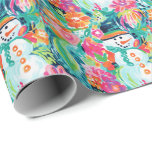 Papel De Presente Bright Palm Beach Christmas Snowman Watercolor<br><div class="desc">PreppyPrint.com - Celebre o Natal no estilo Palm Beach! Transfira este design para os produtos de sua escolha também! Visite minha loja de designers,  PreppyPrint.com,  para coordenar itens.</div>
