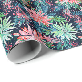 Papel De Presente Bright Palm Beach Floral Watercolor