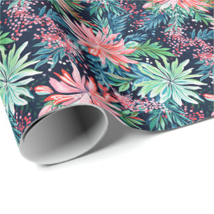 Papel De Presente Bright Palm Beach Floral Watercolor
