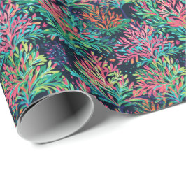 Papel De Presente Bright Palm Beach Floral Watercolor