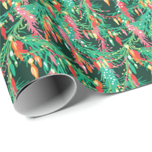 Papel De Presente Bright Palm Beach Natal Pimentos Quentes