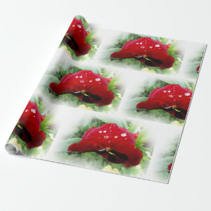 Papel De Presente Bright red pansy