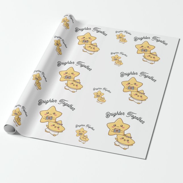 Papel De Presente Brighter Together – Wrapping papper (Desenrolado)