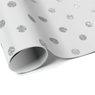 Papel De Presente Brilhante de aço cinzento monocromático das