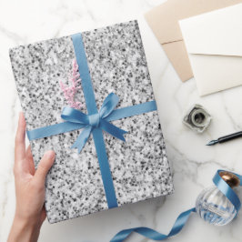 Papel De Presente Brilhante de cinza prateada brilha preto branco