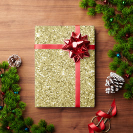 Papel De Presente Brilhante Dourado