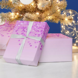 Papel De Presente Brilhante Doze Anos Doce Rosa Brilhante Caindo