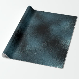 Papel De Presente Brilhante Glam de vidro aquático do preto azul da