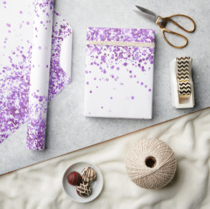 Papel De Presente Brilhante roxo branco brilha Natal Natal