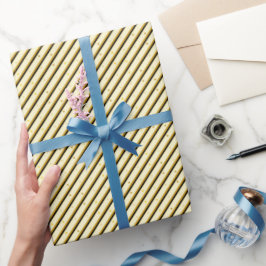 Papel De Presente Brilho Amarelo Preto
