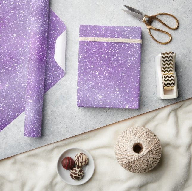 Papel De Presente Brilho Branco de Lilás Suave Padrão (Artesanato)