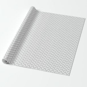 Papel De Presente Brilho Branco E Padrão De Ikat Chevron Branco