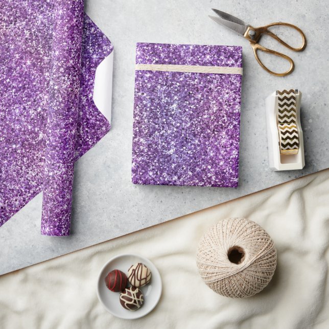 Papel De Presente Brilho com Gradiente Iridescente Roxo e Rosa (Artesanato)