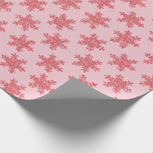 Papel De Presente Brilho da faísca do floco de neve do rosa do