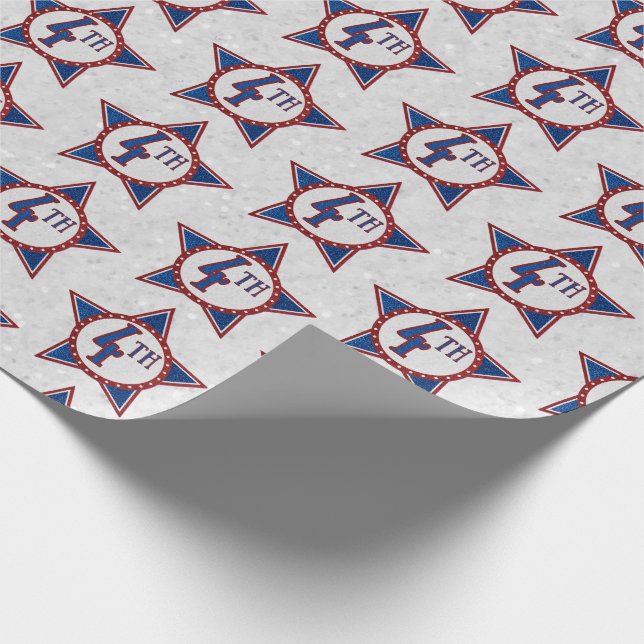 Papel De Presente Brilho de 4 de Julho (Ponta)