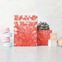 Brilho de Coral Vibrante com Padrão de Glitter Bra