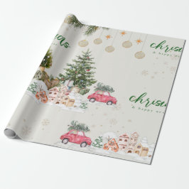 Papel De Presente Brilho de Natal Fofo
