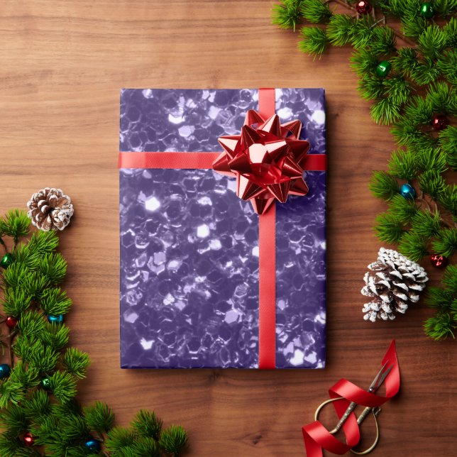 Papel De Presente Brilho de purpurina roxo ultra violeta escuro (Presente de Natal)